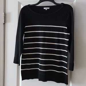 Croft & Barrow black & white woman's sweater M
